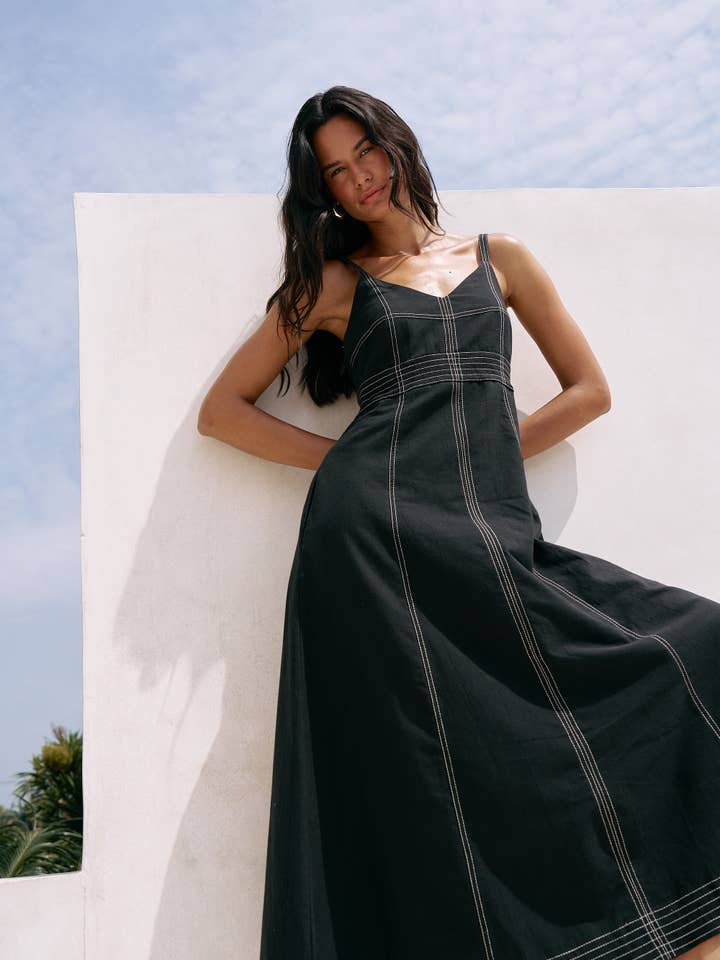 Eva Maxi Dress - Black for wholesale on Faire