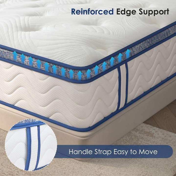 39F Inc. - Wholesale Bed - Full Size Mattress,12 Inch Hybrid Mattress, Individually Pocketed Innerspring, Medium Firm3