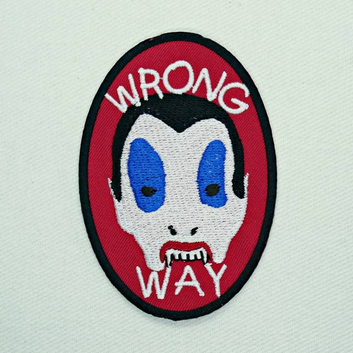 Trick r' Treat Wrong Way Vampire Kid Iron On Patch for wholesale by Junkyard Witch