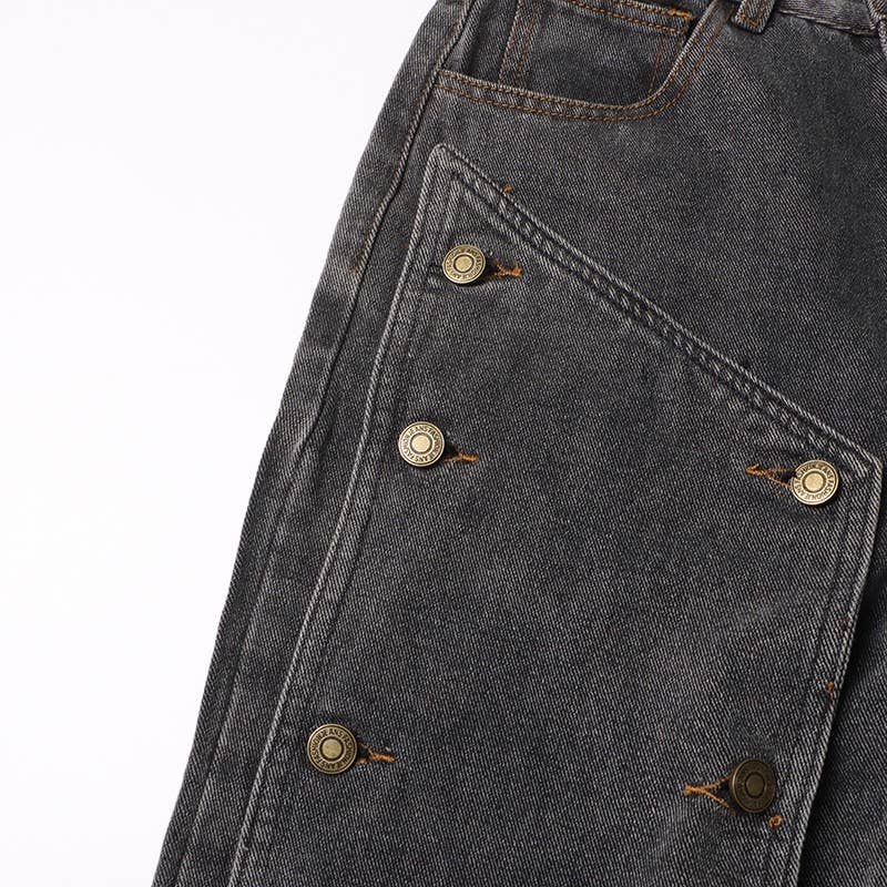 Grigio Jeans invecchiati a vita alta alla moda JP015Y - Stile retrò in vendita all'ingrosso su Faire13