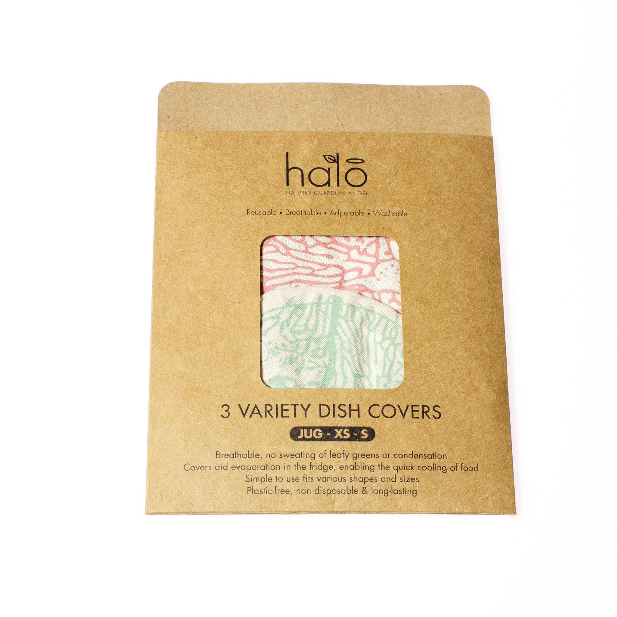 Halo Dish Covers - Wholesale Food Storage Wrap/Bag - Halo Dish & Bowl Cover Small Set of 3 | Beach House Print5