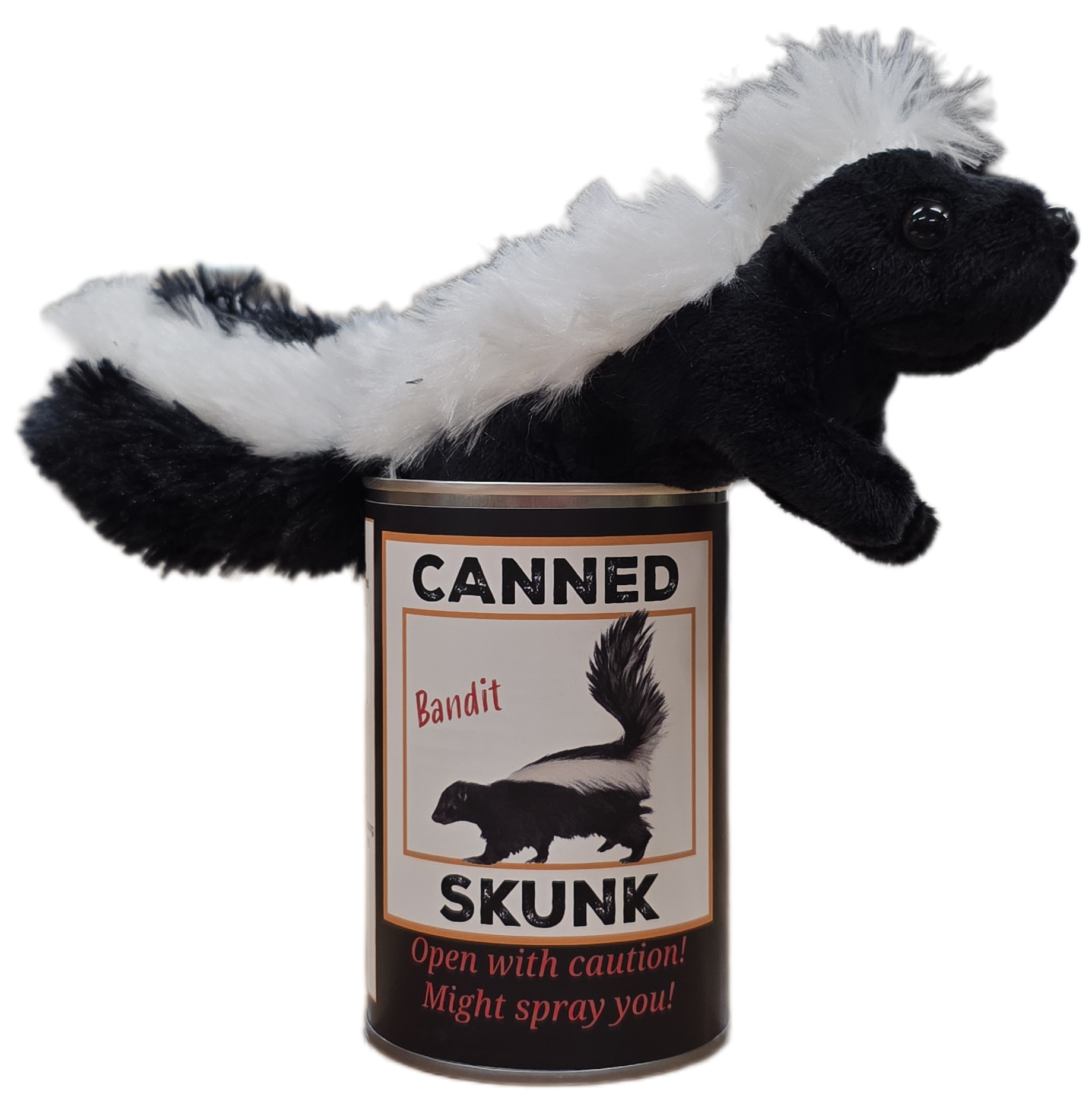 Canned Gifts – wholesale Fyllda/plyschleksaker - Barn och baby – Canned Skunk | Fylld djurplysch med roliga skämt på burk3