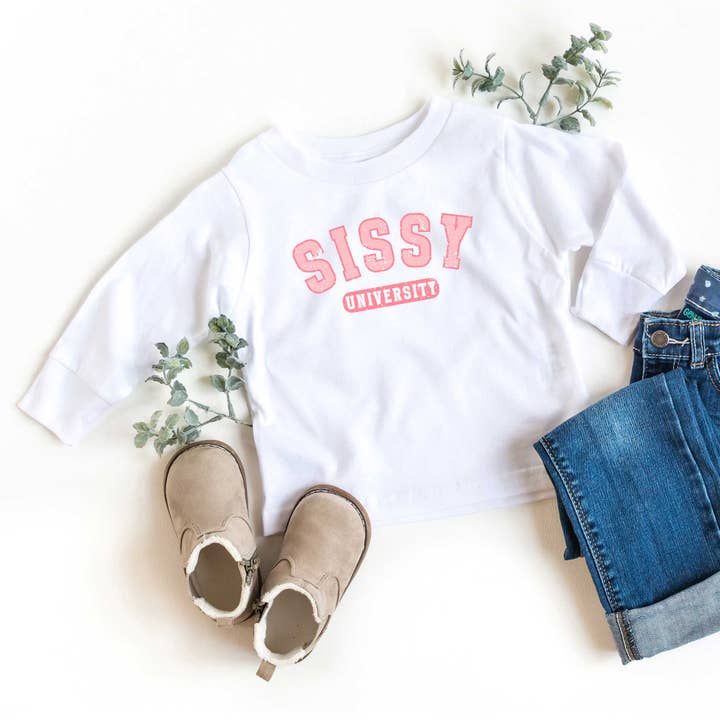The Juniper Shop Wholesale - Wholesale Screen Printed T-Shirt - Kids - Sissy University | Youth Long Sleeve Tee