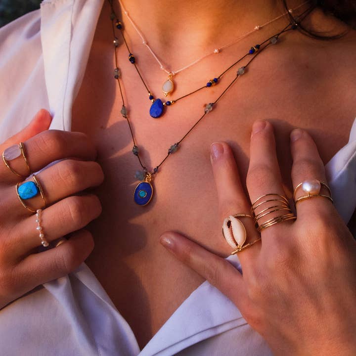 Mani Namaste - Wholesale Single Stone/Solitaire Ring - OLI Ring - Turquoise - Recycled Gold - Goldfilled 14 Carats2