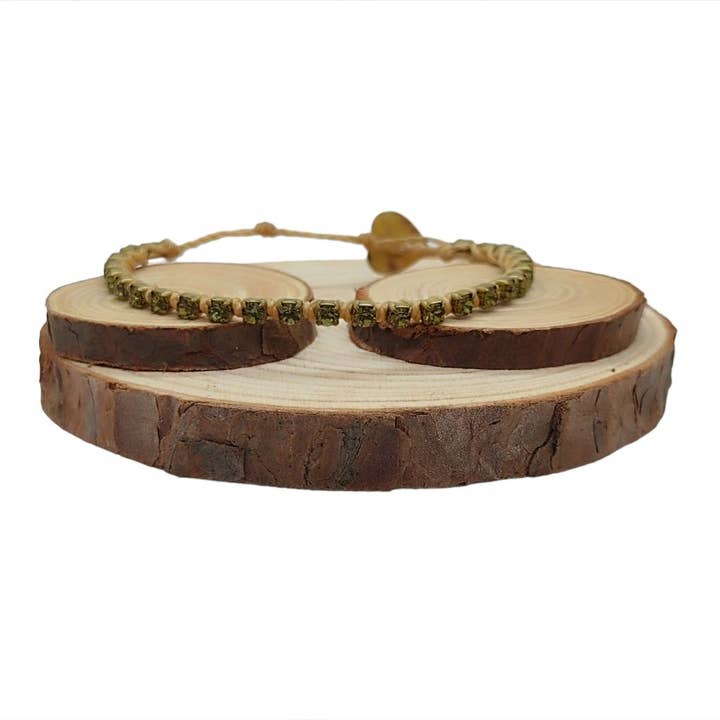 Krystalkædearmbånd Lille - Olivine for engroshandel hos QUÉ MÁS JEWELS