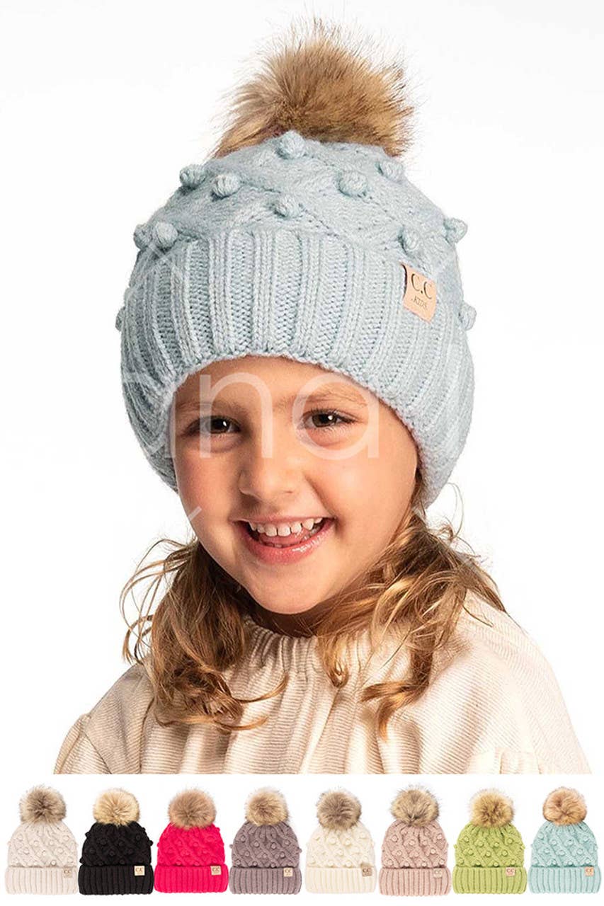 Hana - Wholesale Beanie - Kids - C.C Bobble Beanie Kids Hat9