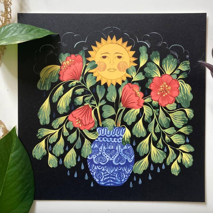 Serena Niesley - Wholesale Art Print - Sun, Rain, and Flowers On My Table (8x8 print)