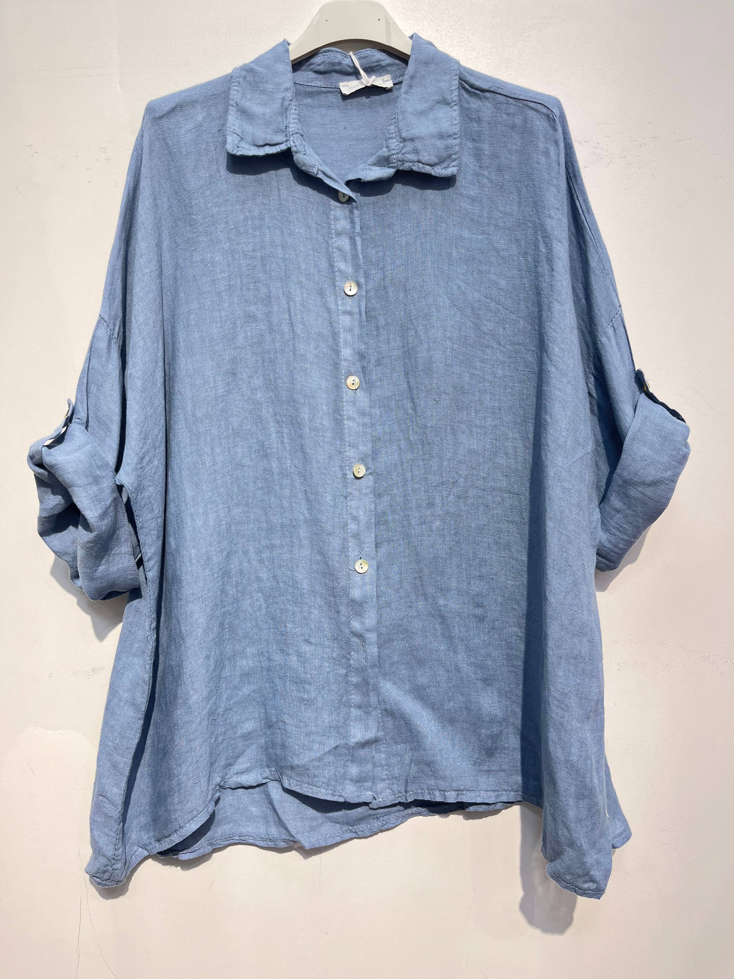NOELINE – Großhandel Hemd mit Button-down-Kragen – Damen – 20090U Leinenhemd2