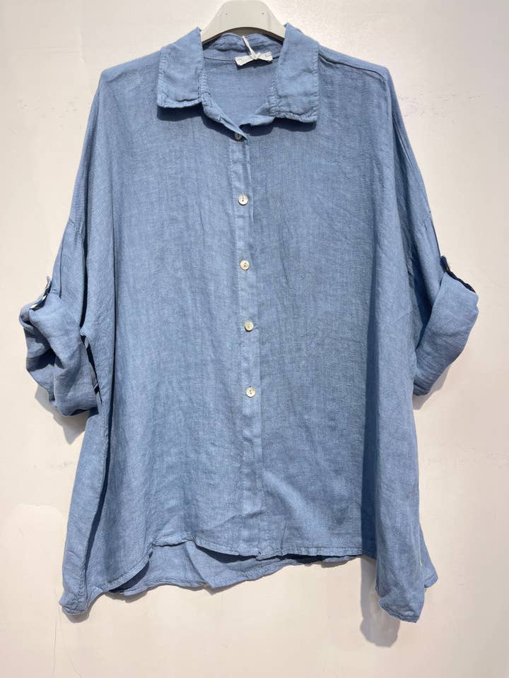 NOELINE – Großhandel Hemd mit Button-down-Kragen – Damen – 20090U Leinenhemd2