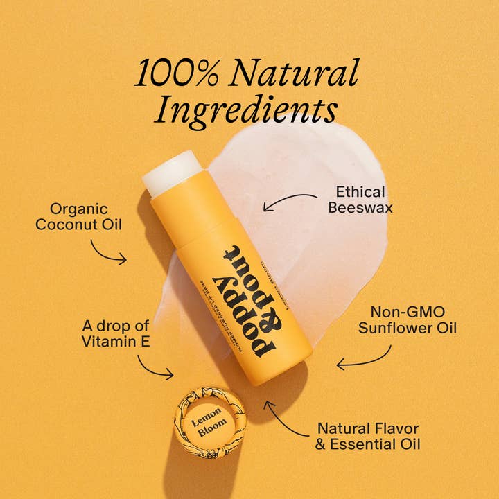 Poppy & Pout - Wholesale Lip Balm Set - Lip Care Duo, Lemon Bloom