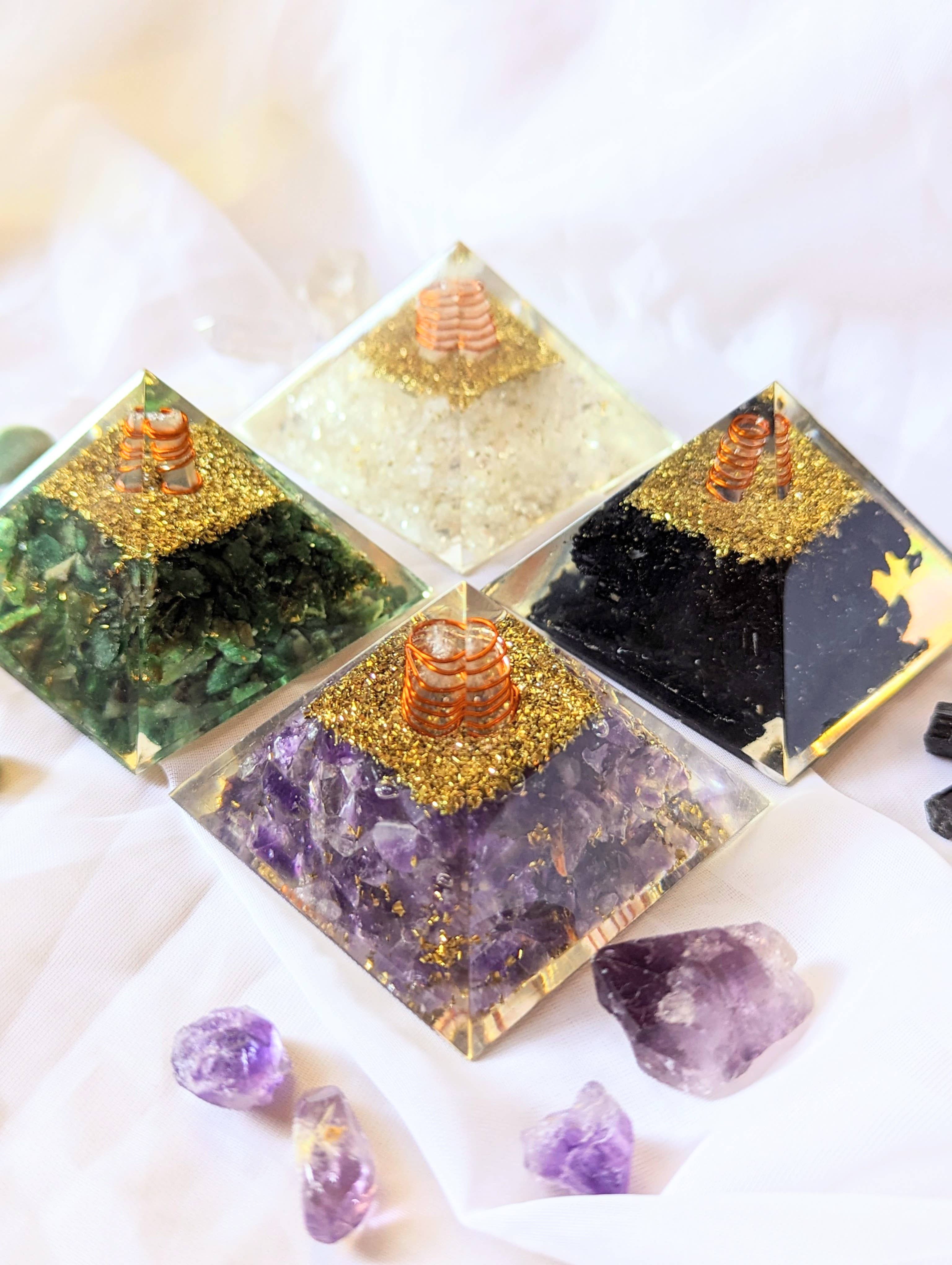 Goddess Provisions - Vente Pierre et cristal de spiritualité - Pyramide Orgonite - Purification d'aura, Protection EMF, Guérison6