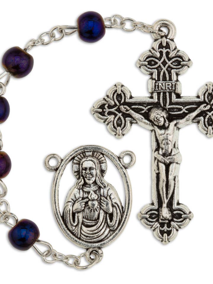 Amethyst Metallic Rosary Rc203 for wholesale by H.J. SHERMAN COMPANY, INC.