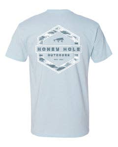 Honey Hole Outdoors – Großhandel T-Shirt mit Siebdruck – Herren – Kurzarm - Redfish Hex - Hellblau