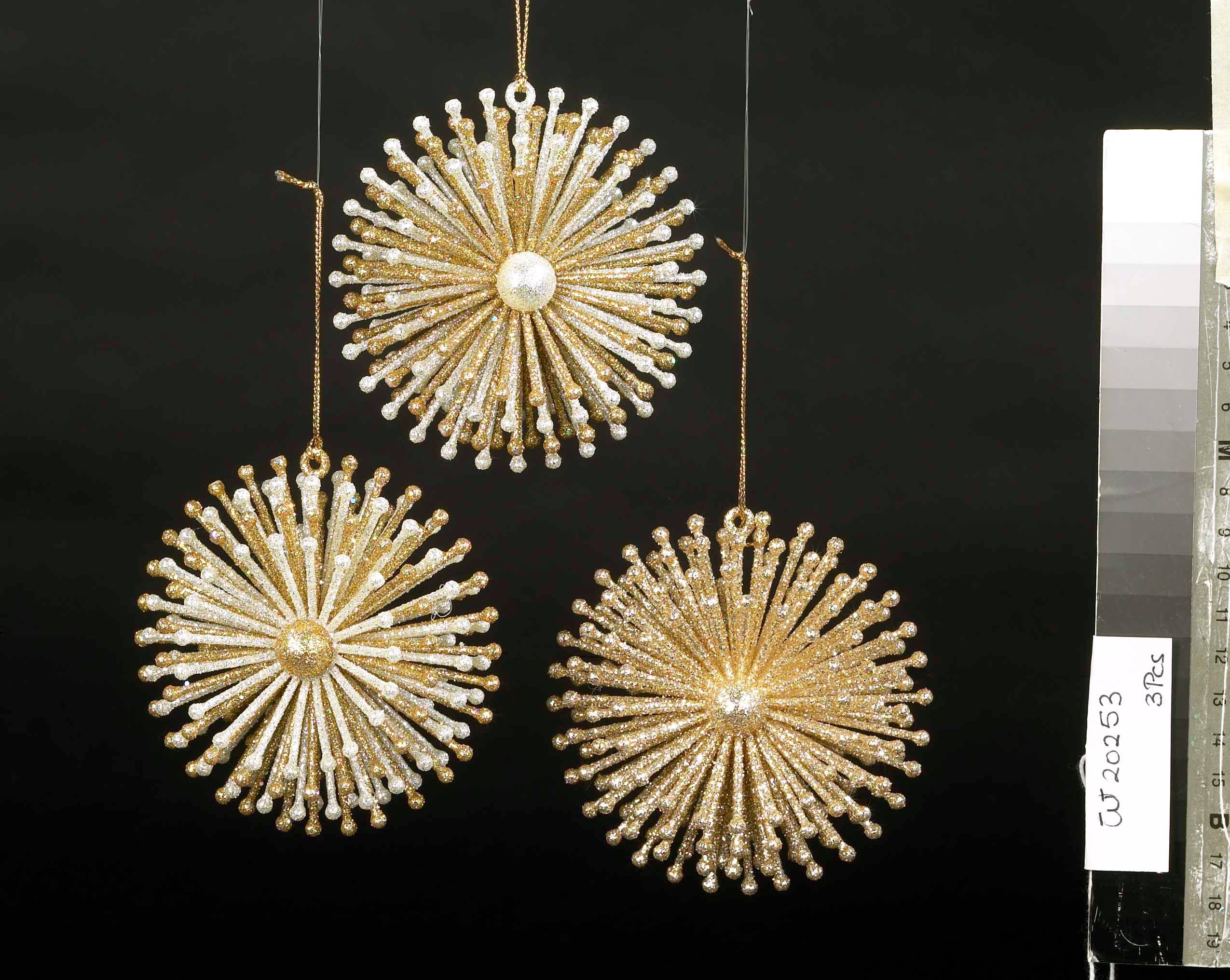 Kurt S. Adler, Inc. - Wholesale Ornament Set - 3.75"GOLD/SILV BRST/SNOWFLK ORNAMENTS 3A1