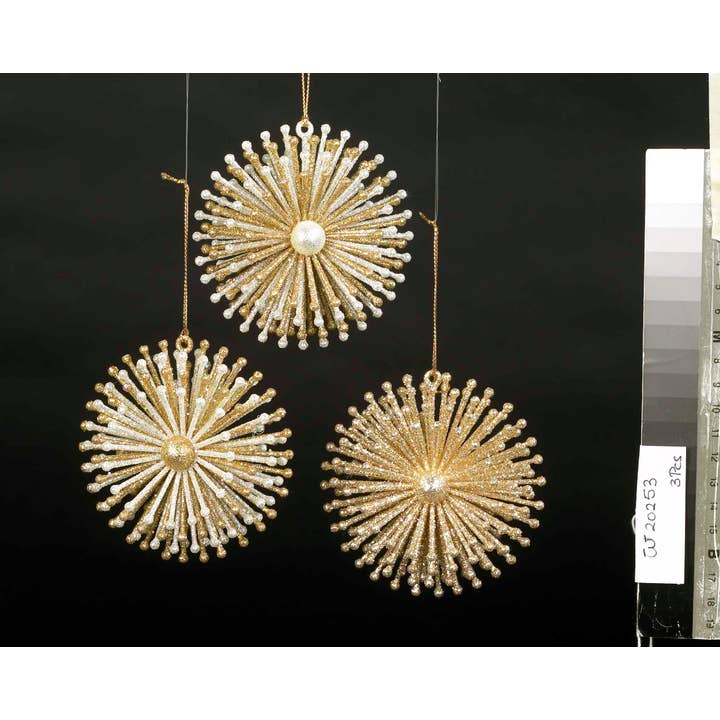 Kurt S. Adler, Inc. - Wholesale Ornament Set - 3.75"GOLD/SILV BRST/SNOWFLK ORNAMENTS 3A1