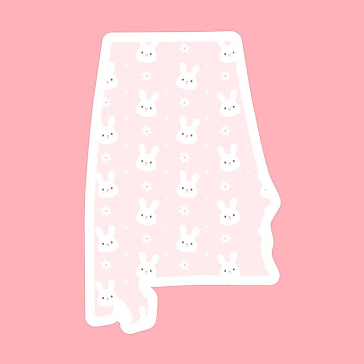 Alabama Bunnies State Sticker for wholesale by The State Stickers