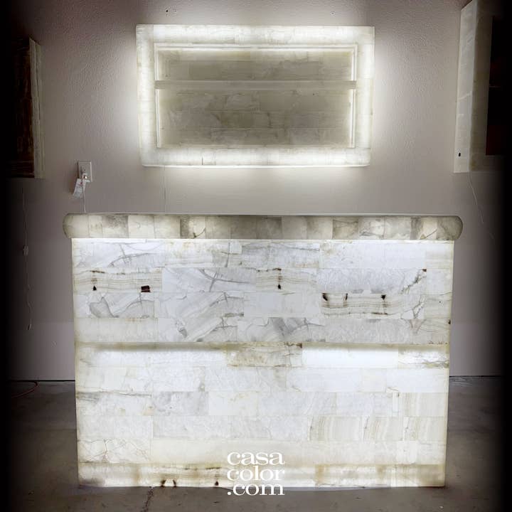 Large White Onyx Mosaic Bar for wholesale by Casa Color