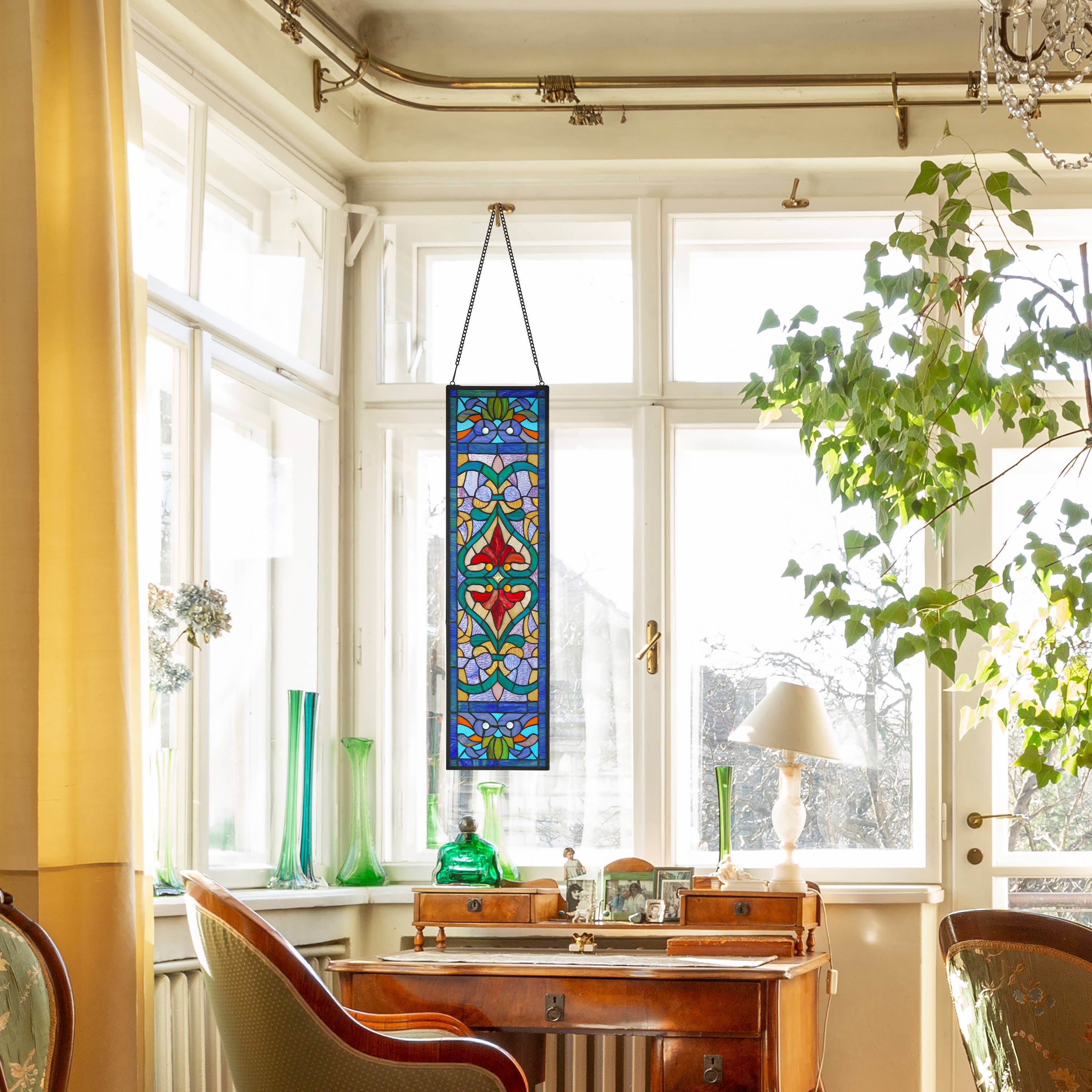 River of Goods - Wholesale Suncatcher - 36"H Lani Victorian Stained Glass Window Panel5