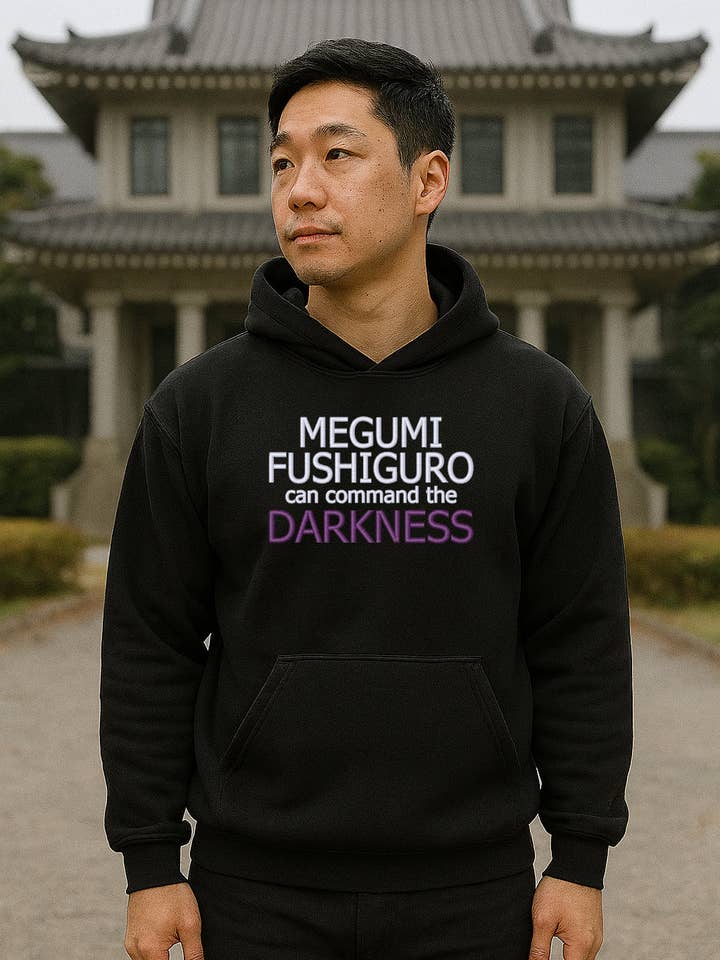 Megumi Fushiguro kan het duister bevelen, Geborduurde Hoodie of Crewneck, Lange Mouw, Unisex, Volwassene voor wholesale door UNMATCHED