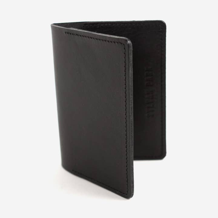 Vegetable Tanned Leather Bifold Wallet - Black for wholesale by Sylvan Park