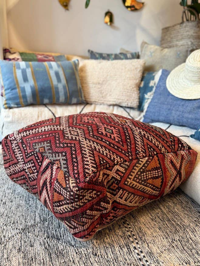 NOMAD BY LIV - Wholesale Floor Pillow - Vintage Kilim Floor cushions, Upcycled, Colorfull, wool3