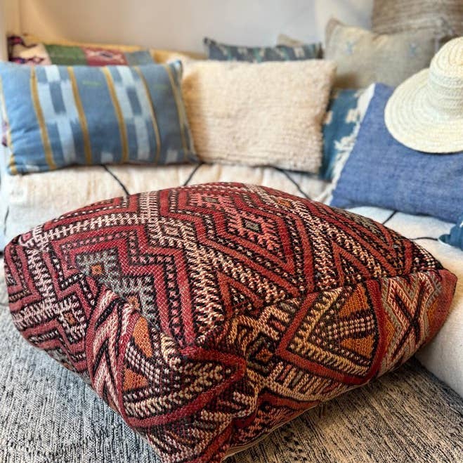 NOMAD BY LIV - Wholesale Floor Pillow - Vintage Kilim Floor cushions, Upcycled, Colorfull, wool3