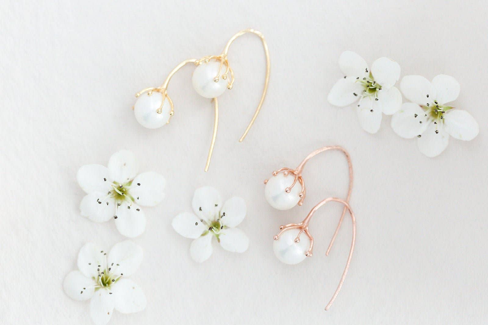 Miss Foxine Couture - Wholesale Dangle Earrings - Bloom Flower Bud Pearl Earrings4