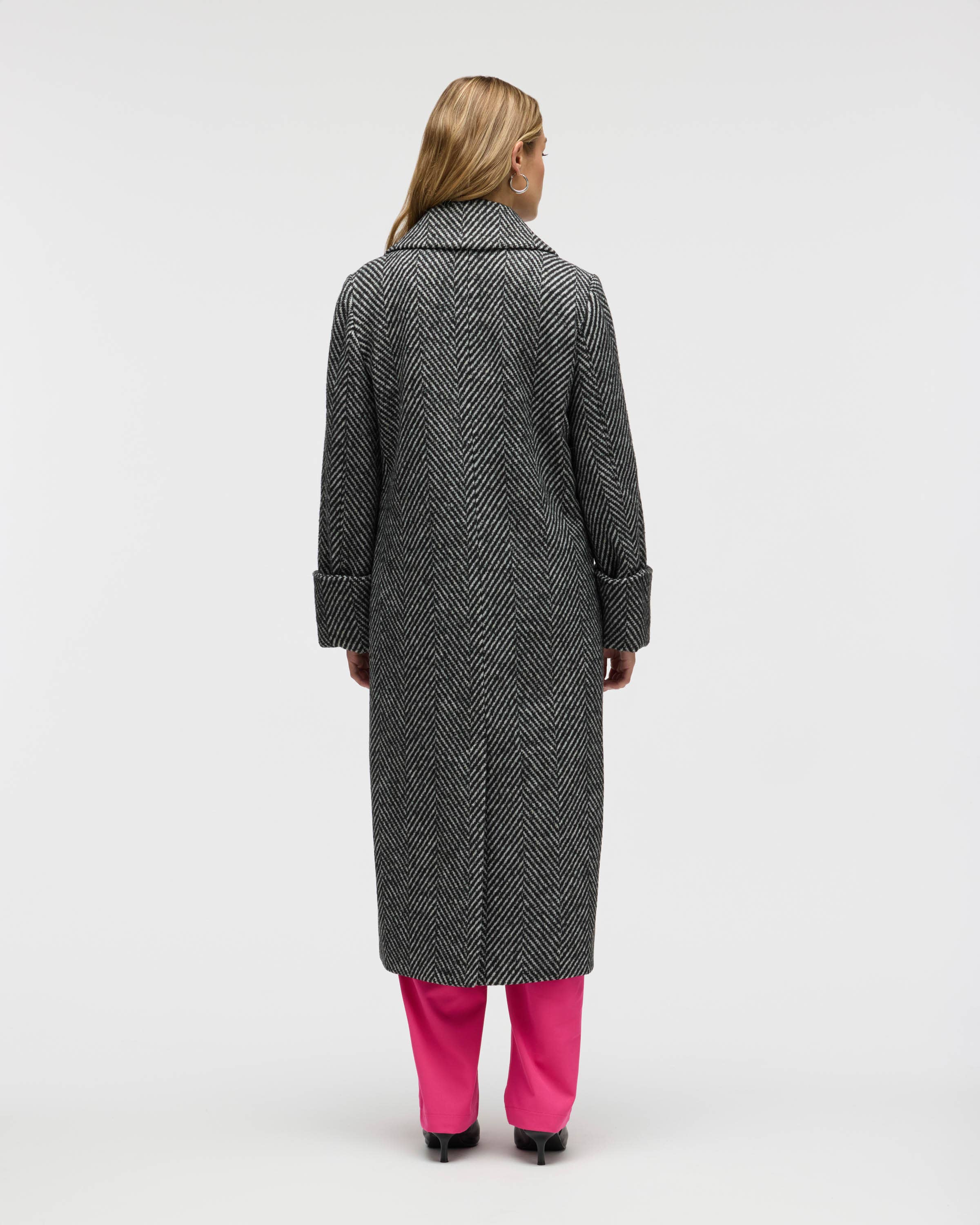 B5218NVL - Retro Bold Chevron Oversize Coat for wholesale on Faire7