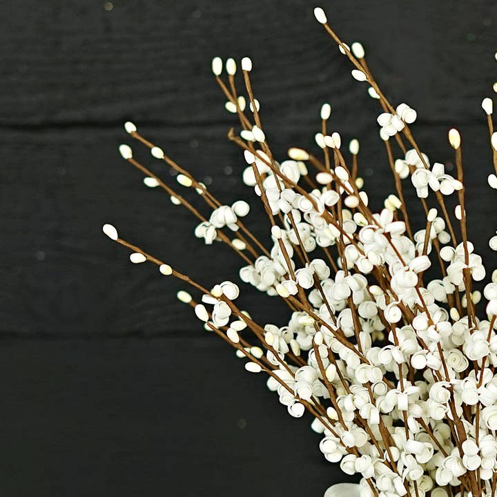 Holiday Depot Inc. - Wholesale Artificial Flowers - 35491- 20in Curly Q and Pip Berry Bush-Cream