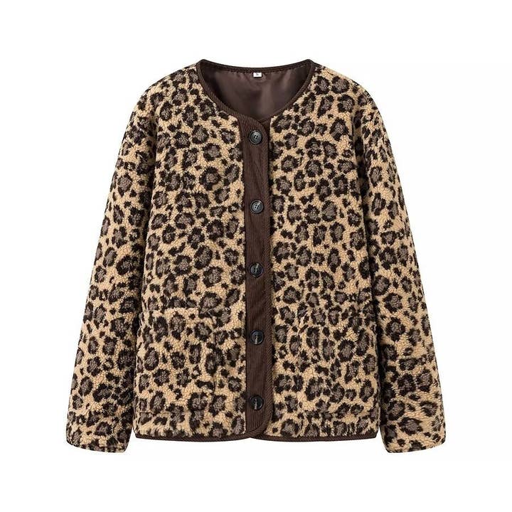 Marayn – wholesale Jacket – Women's – Leopard Print Casual Loose Long Sleeve Jacket Women9