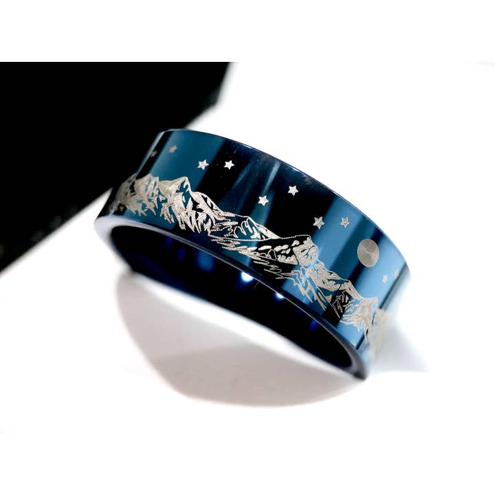 rings paradise - Vente Bijou – homme - Bague de fiançailles Blue Ocean & Mountain Range pour homme1
