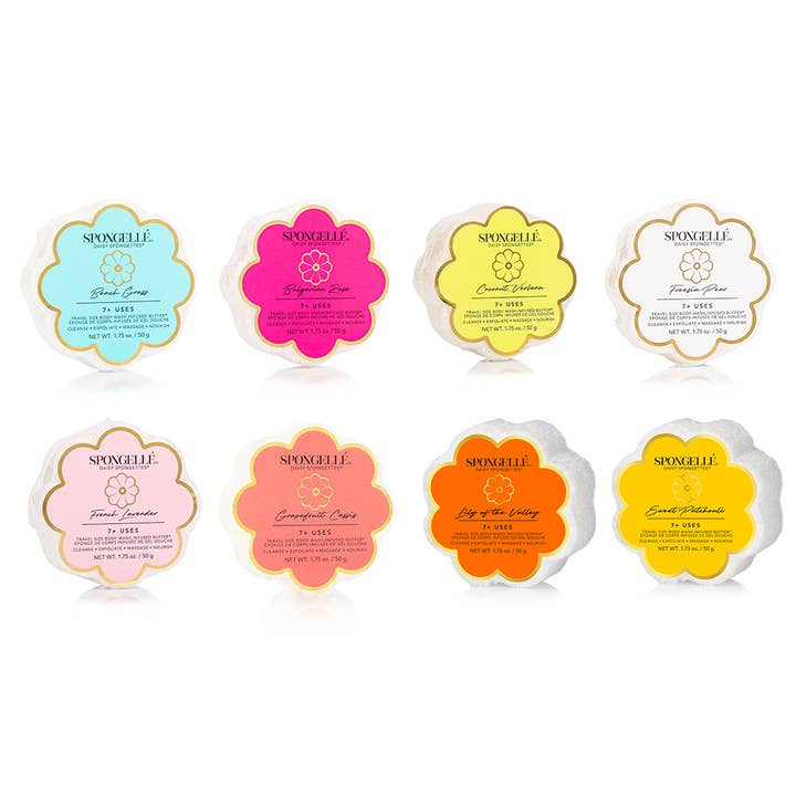 Spongellé - Wholesale Bath Pouf/Sponge - Daisy Spongette Assorted Pack  | Soap Sponges | Soap Buffers