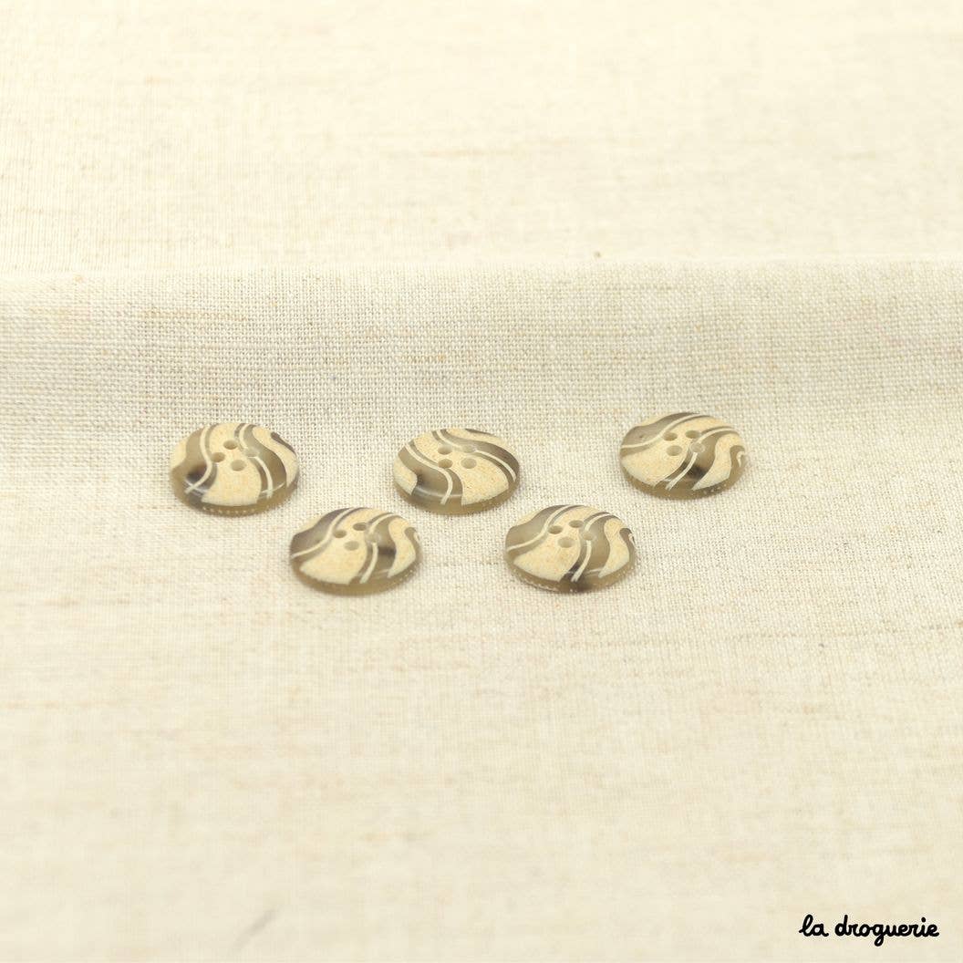 LA DROGUERIE - Wholesale Sewing Button/Snap - Button "The Pyla undulations" 28 mm1