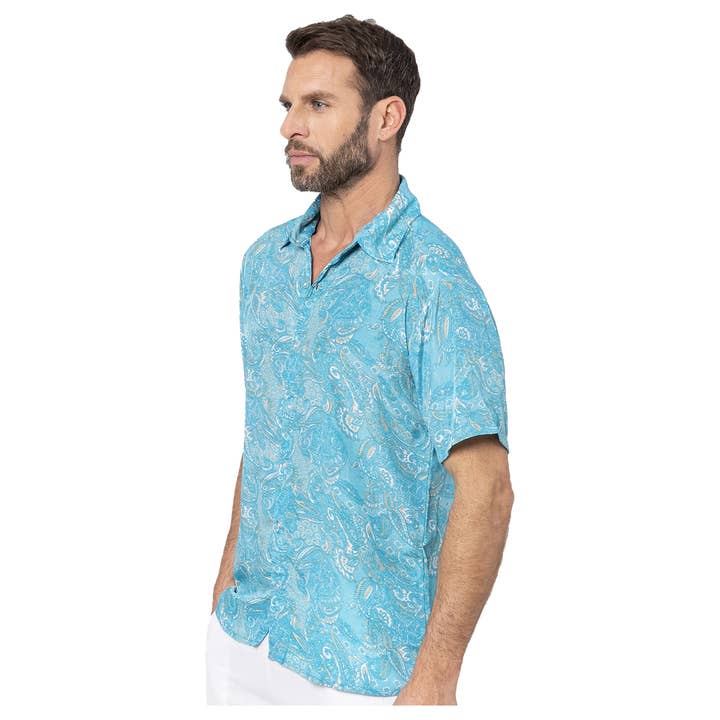 SHORT SLEEVE SUMMER SHIRT HCMC0001B for wholesale by La Mano Boho