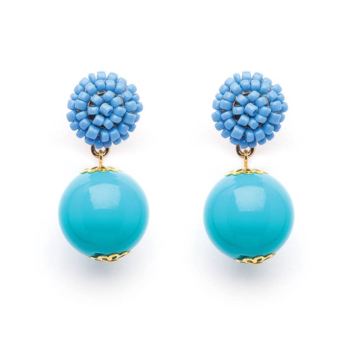Seed Bead Earrings - Candy - Turquoise for wholesale by Fornash