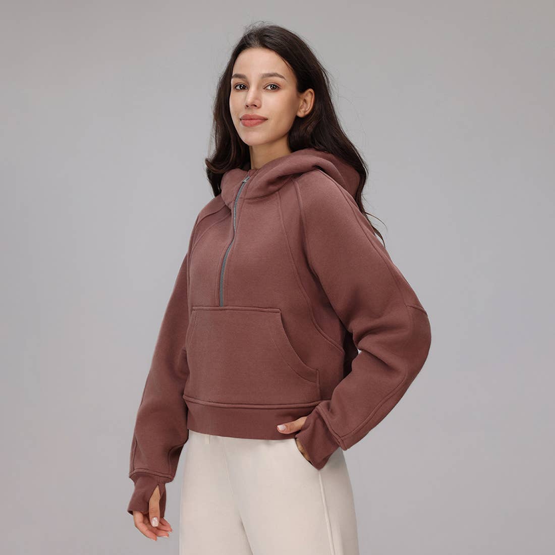 Sodalemon - Wholesale Hoodie - Women's - Women Cropped Fleece Hooded Hoodie17