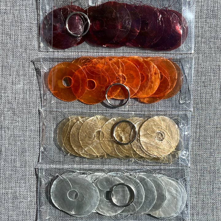 EU ONLY * Capiz Shell Garland Circels * Christmas Deco for wholesale by Muno