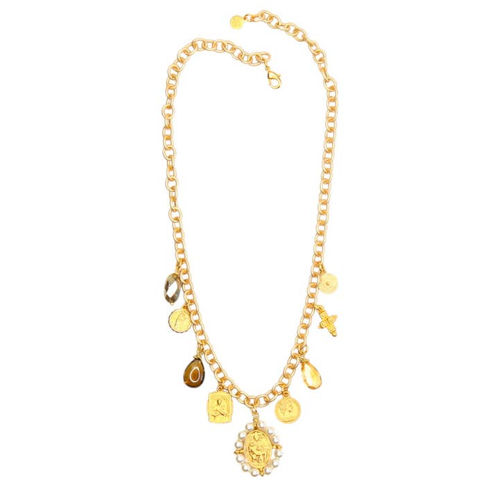 All The Luck Necklace in Pearl for wholesale by Catherine Page Jewelry