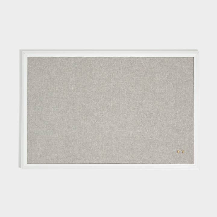 U Brands Farmhouse White Frame Linen Bulletin Board, 20" x 30" Gray for wholesale by U Brands