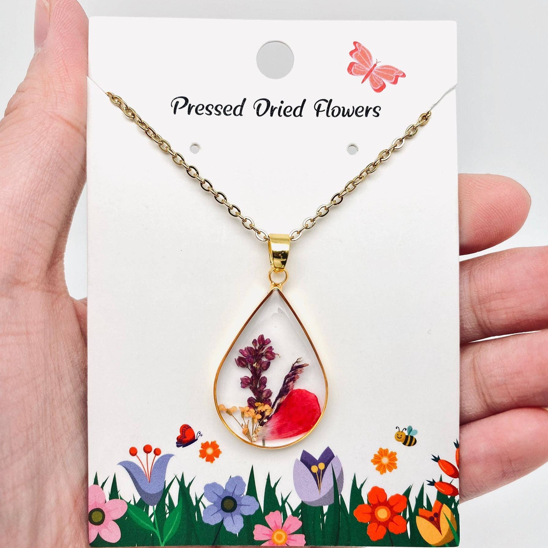 Mio Queena - Wholesale Pendant/Charm Necklace - Genuine Pressed Dried Flower Floral Charm Necklace - PDF4