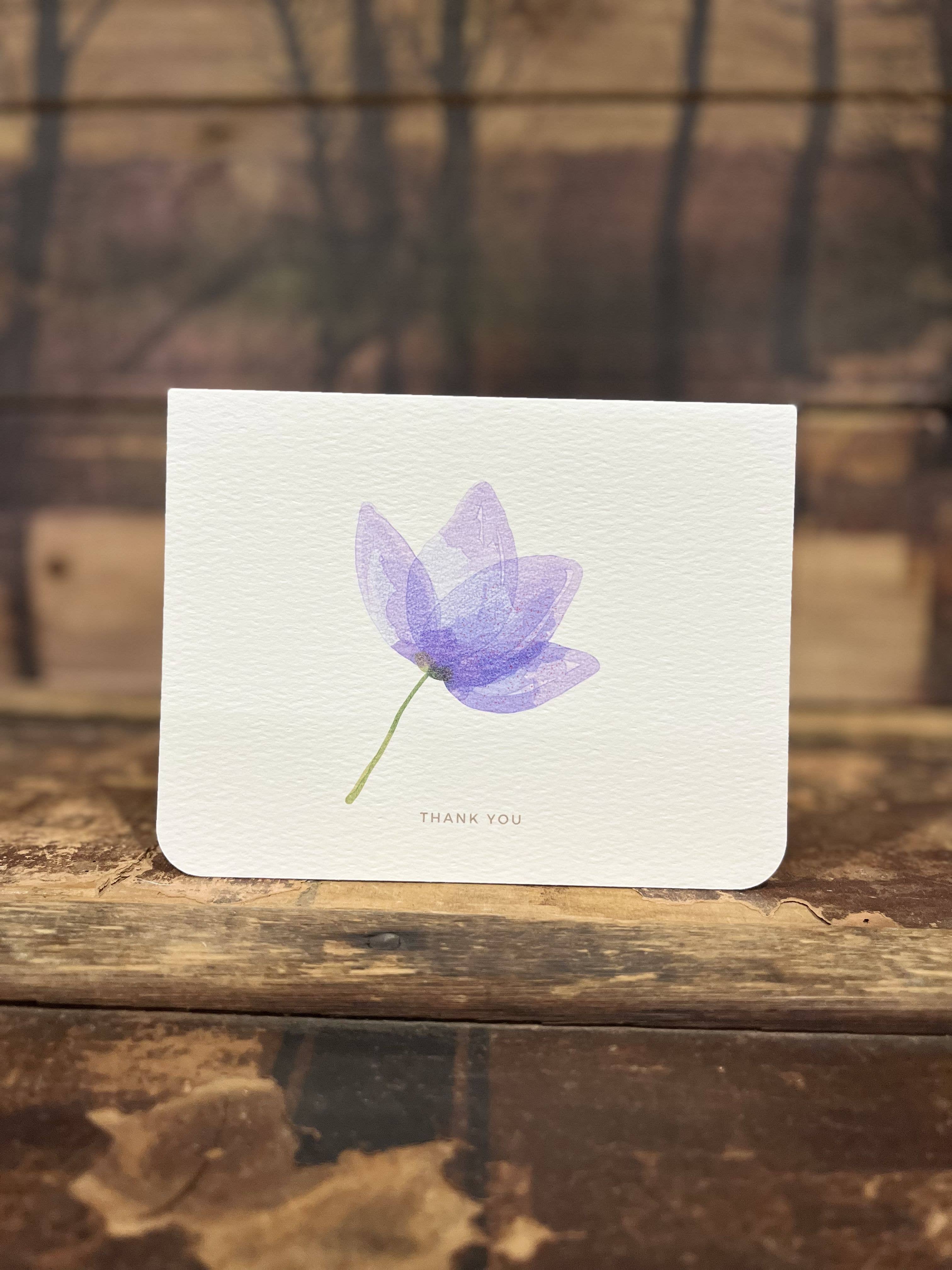 Paper Kuts - Wholesale Bedanktkaartje - Paarse bloemenbedankkaart, inclusief kraft-envelop0