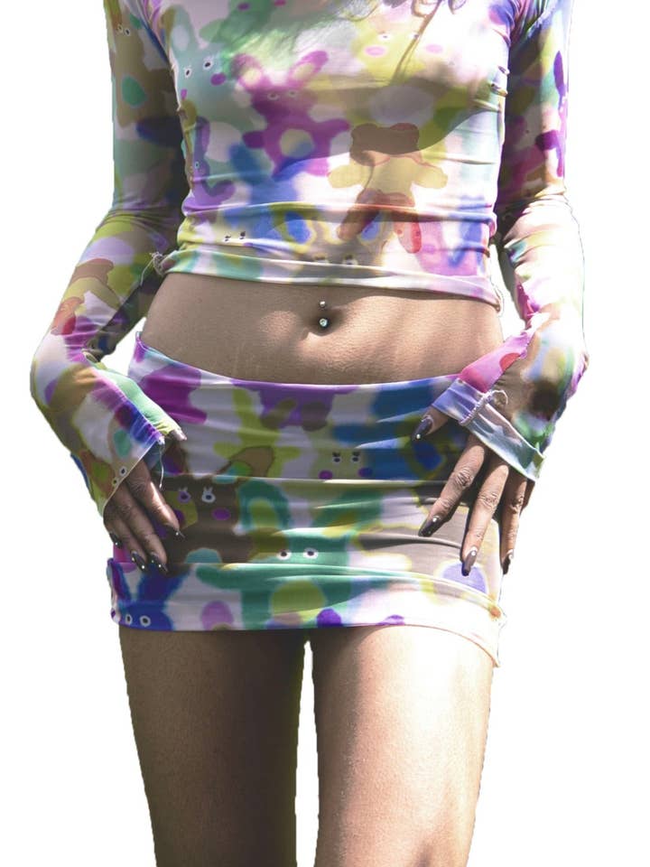 Bunny Mesh Skirt for wholesale by Samudāy Studios