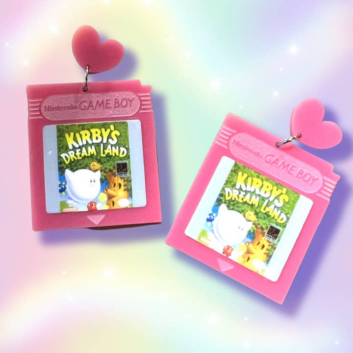 Kirby Game Boy Dangle Earrings for wholesale by The Foxy Hipster