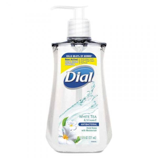 EcoQuality - Wholesale Hand Soap/Wash - Dial White Tea & Vitamin E Antibacterial Liquid Hand Soap, 7.5oz 12/cs