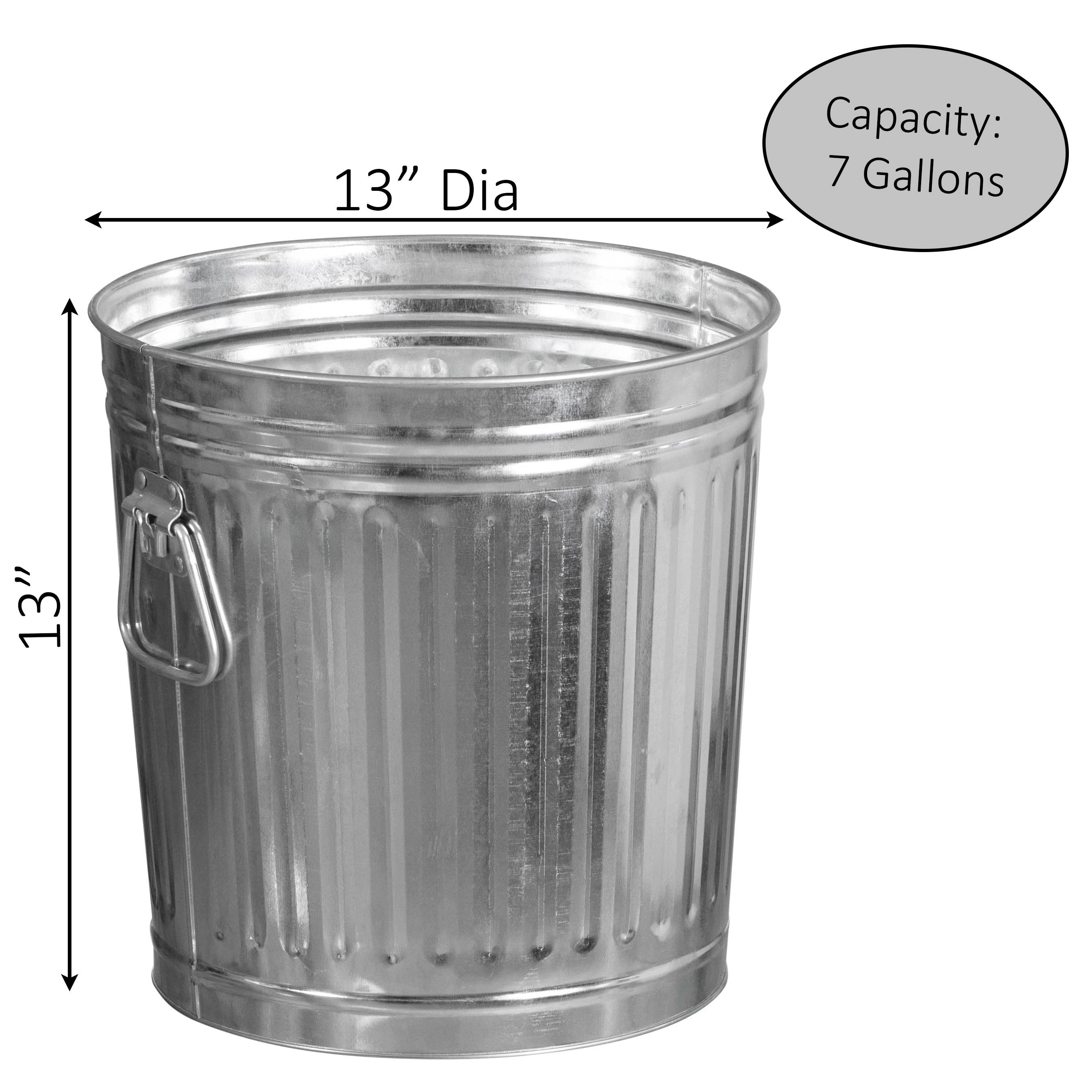 Quickway Imports - Wholesale Trashcan/Trash Bin - Gardenised Round Galvanized Steel, Trash Can with Lid9