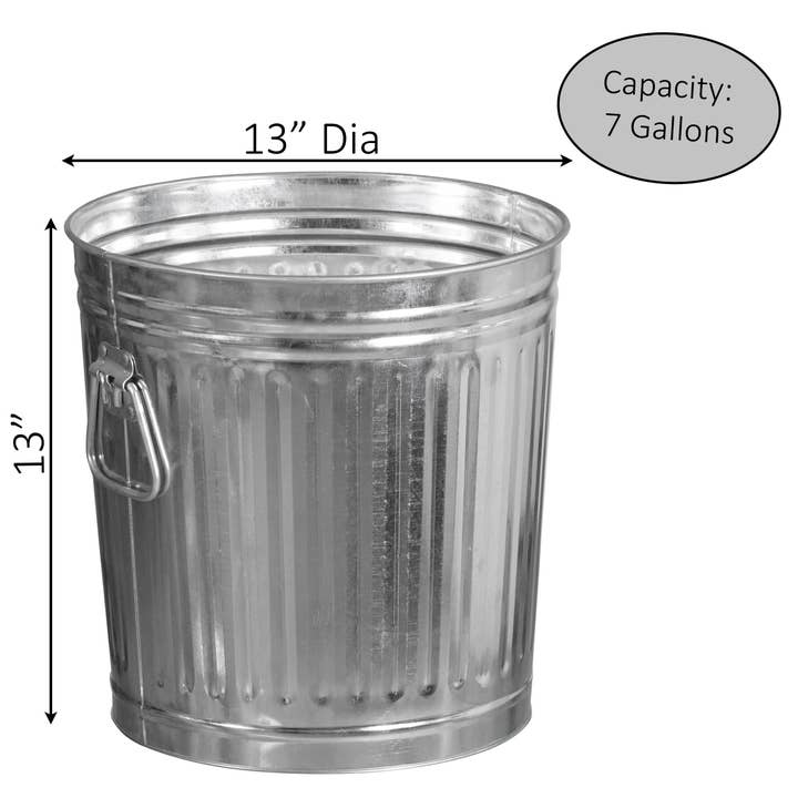Quickway Imports - Wholesale Rubbish can/Rubbish bin - Gardenised Round Galvanized Steel, Trash Can with Lid9