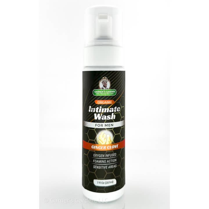 Garner's Garden - Wholesale Intimate Cleanser/Wipe - 7 oz Organic Intimate Wash Men's | Foaming | Hâ‚‚Oâ‚‚