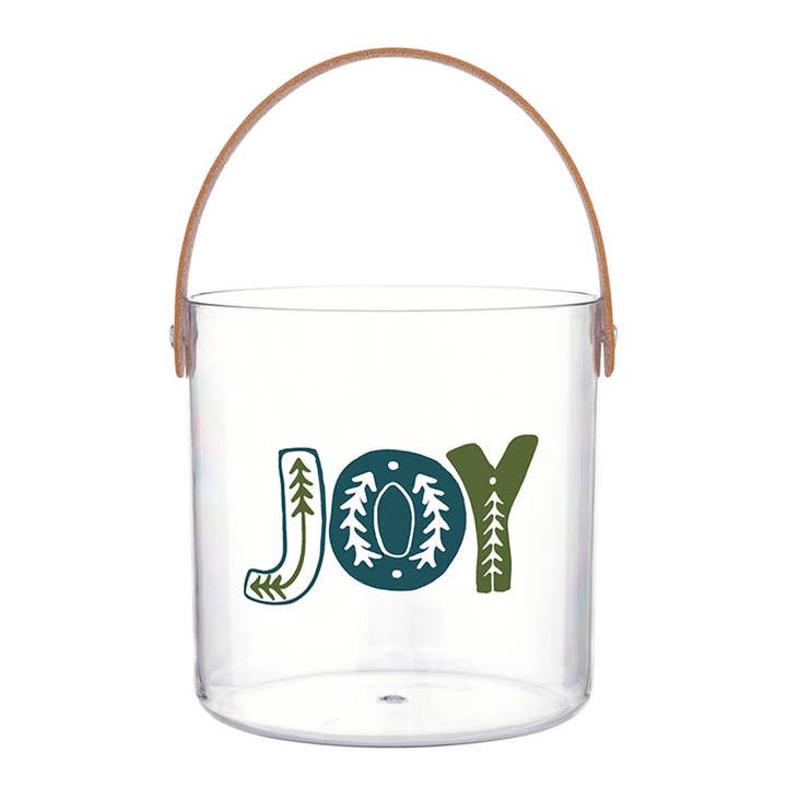Acrylic Bucket - Joy Blue Bow for wholesale by Santa Barbara Design Studio by Creative Brands