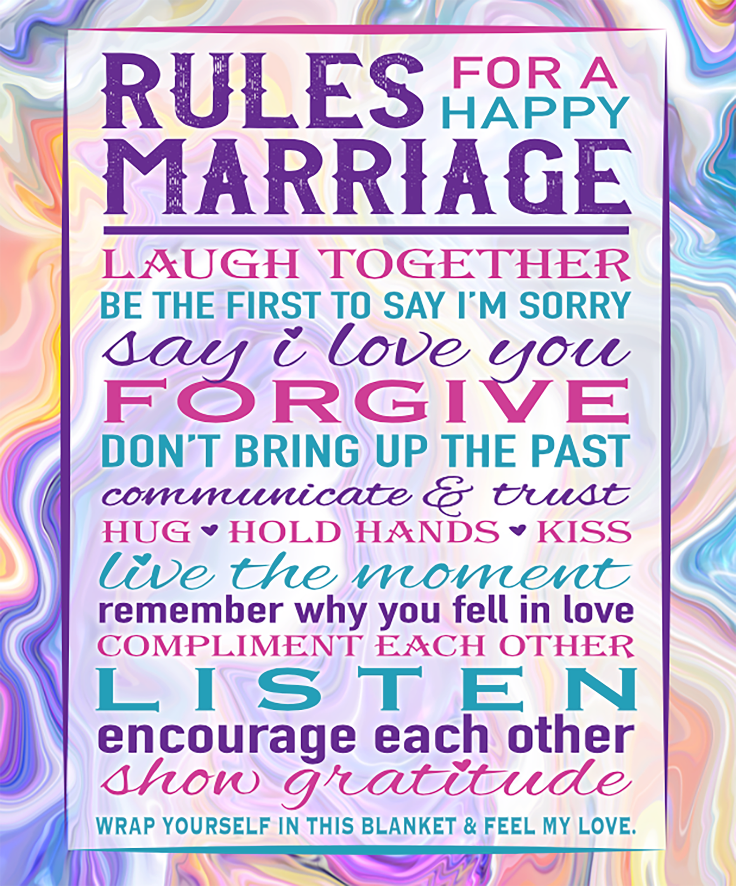 Novelty Closeout - Wholesale Throw Blanket - Jumbo Plush Fleece 50 x 60 Blanket Love Assortment- 6/Pack1