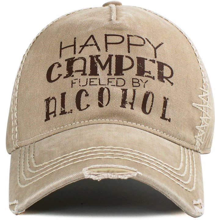 KBETHOS - Wholesale Baseball cap – Unisex - Happy Camper Fueled By Alcohol Vintage Ballcap6